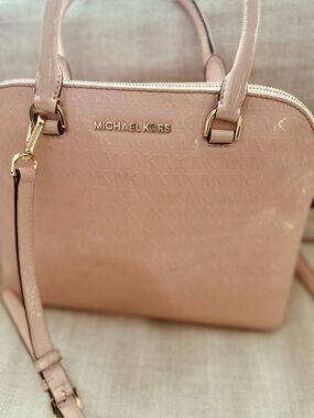 Michael Kors Cindy Large Dome Convertible Satchel in Ballet Pink Leather - NWT